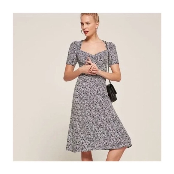 Reformation blue floral midi dress NWT - Picture 2 of 10